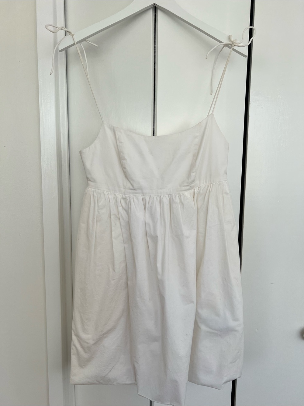 White Cotton LPA Shoulder Tie Sundress
